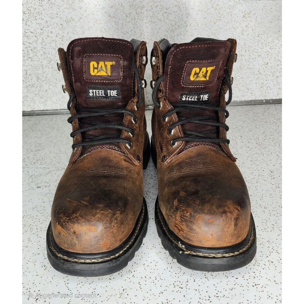 Men’s Caterpillar Steel Toe Work Combat Boots Size 10.5 ASTM F2413-11 Distressed